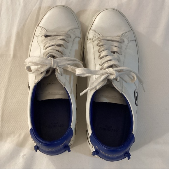 Givenchy White/Blue Leather Urban Street Low Top Sneakers - Picture 4 of 12